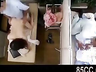 Asian wife seduced and fucked by masseur while her husband watches